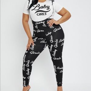 1XL White Top w/black leggings | Babygirls set